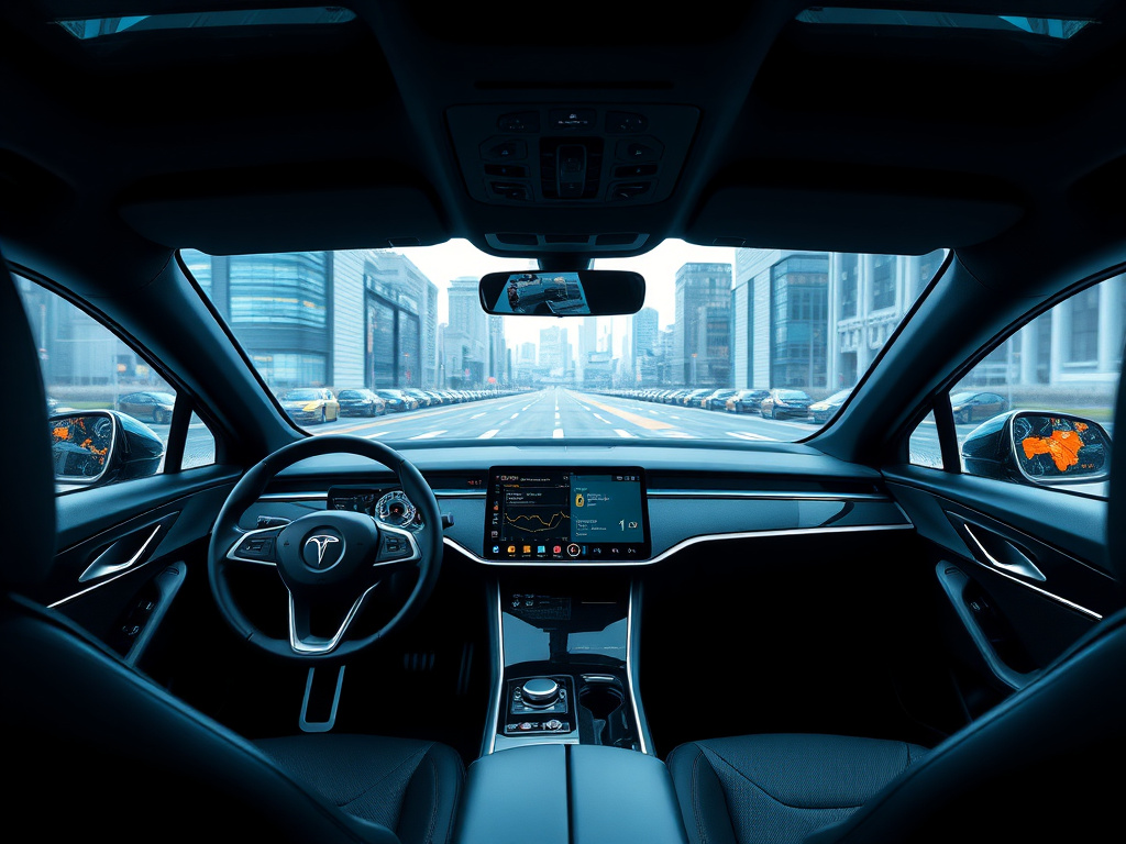 Modern car dashboard displaying real‑time data analytics overlay